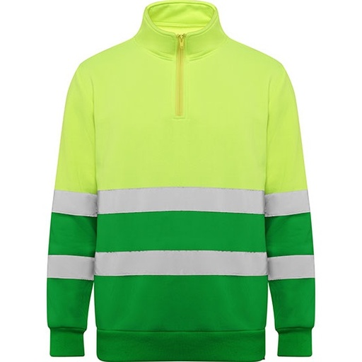 Bluza ostrzegawcza z półzamkiem i ściągaczem RY9314 - Garden Green 52 & Fluor Yellow 221