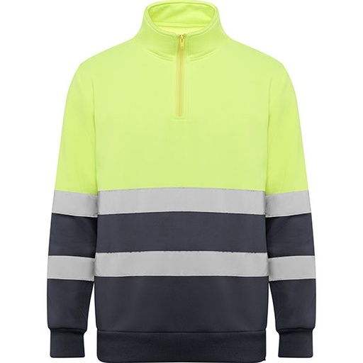 Bluza ostrzegawcza z półzamkiem i ściągaczem RY9314 - Lead 23 & Fluor Yellow 221