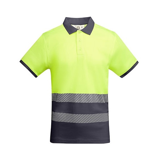 Koszulka Polo Meska Krotki Rekaw Oddychajaca Hi-Vis RY9318 - Lead 23 & Fluor Yellow 221