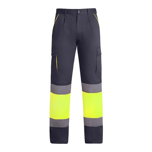 Spodnie Robocze Dlugie z Podszewka Odblaskowe HiVis RY9321 - Lead 23 & Fluor Yellow 221