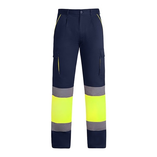 Spodnie robocze z odblaskami RY9321 - Navy Blue 55 & Fluor Yellow 221
