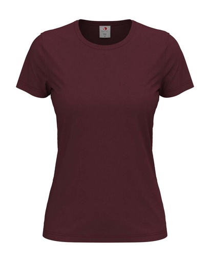 Klasyczny damski t-shirt S141 - Burgundy Red
