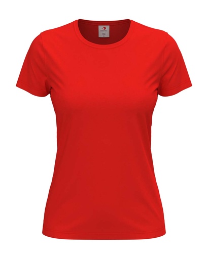 T-shirt Damski Klasyczny Bawelniany S141 - Scarlet Red
