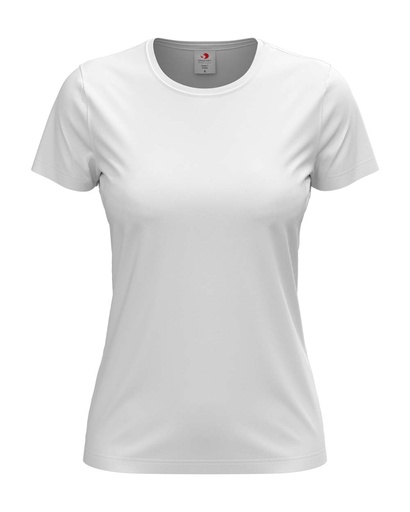 T-shirt Damski Klasyczny Bawelniany S141 - White