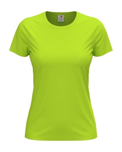 T-shirt Damski Klasyczny Bawelniany S141 - Bright Lime
