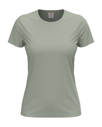 T-shirt Damski Klasyczny Bawelniany S141 - Soft Grey