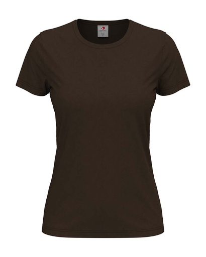 T-shirt Damski Klasyczny Bawelniany S141 - Dark Chocolate