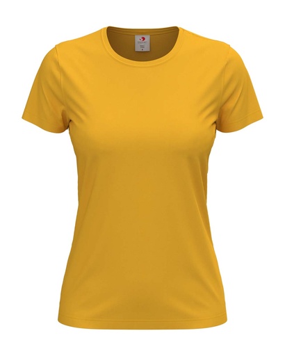 T-shirt Damski Klasyczny Bawelniany S141 - Sunflower Yellow