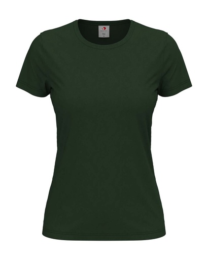 T-shirt Damski Klasyczny Bawelniany S141 - Bottle Green