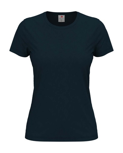 Damski klasyczny t-shirt z krótkim rękawem S141 - Marina Blue