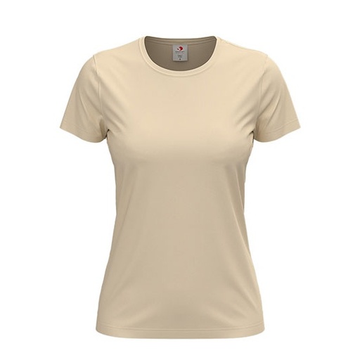 T-shirt Damski Klasyczny Bawelniany S141 - Natural