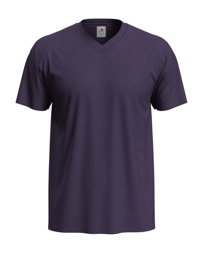 T-shirt Meski V-neck Klasyczny S270 - Deep Berry
