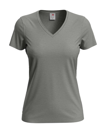 T-shirt damski klasyczny V-neck - S279 - Grey Heather