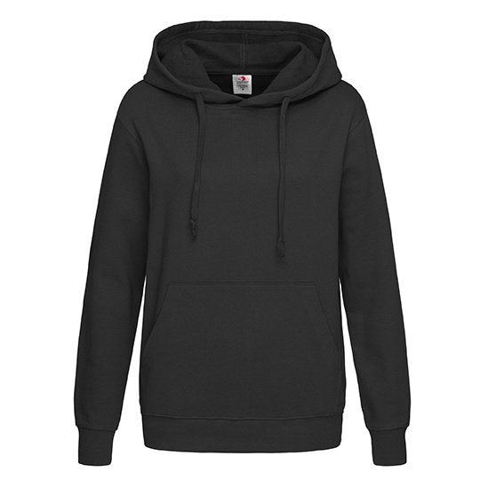 Bluza Damska Klasyczna z Kapturem - Black Opal