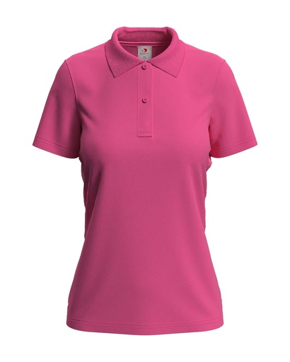 Damska Koszulka Polo Klasyczna Bawelniana S519 - Sweet Pink