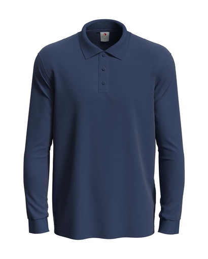 Koszulka Polo Meska Dlugi Rekaw Klasyczna S540 - Navy Blue