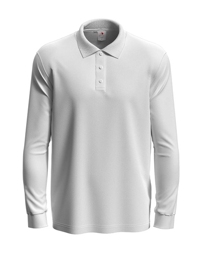 Koszulka Polo Meska Dlugi Rekaw Klasyczna S540 - White