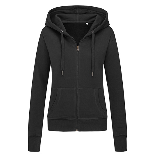 Damska bluza rozpinana z kapturem - Black Opal