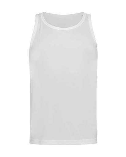 Top Sportowy Dopasowany Bez Rekawow Odprowadzajacy Wilgoc S8010 - White