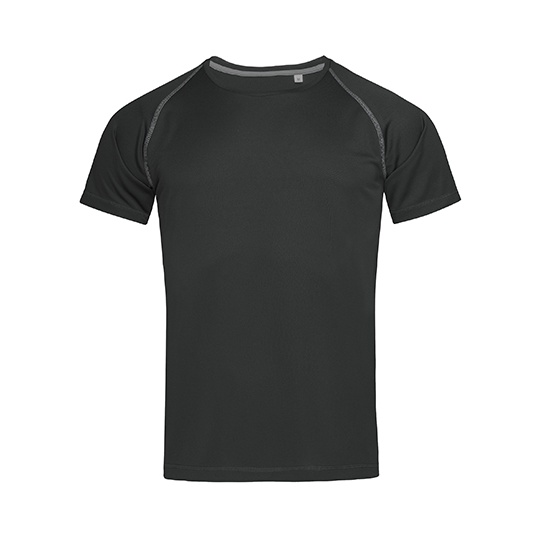 Koszulka Sportowa Męska z Raglanowymi Rękawami - Black Opal