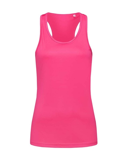 Top Damski Slim Bez Rekawow Sportowy Odprowadzajacy Wilgoc S8110 - Sweet Pink