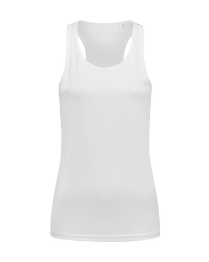 Top Damski Slim Bez Rekawow Sportowy Odprowadzajacy Wilgoc S8110 - White