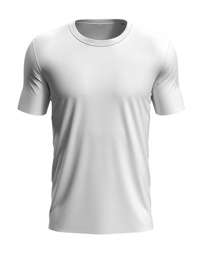 T-shirt Męski Slim Bawełniany S9020 - White
