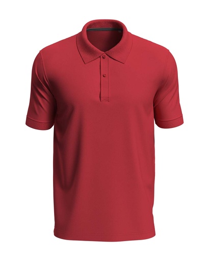 Koszulka polo męska regular S9050 - Crimson Red