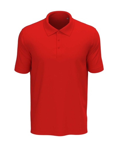 Koszulka Polo Meska Klasyczna Bawelniana S9060 - Scarlet Red