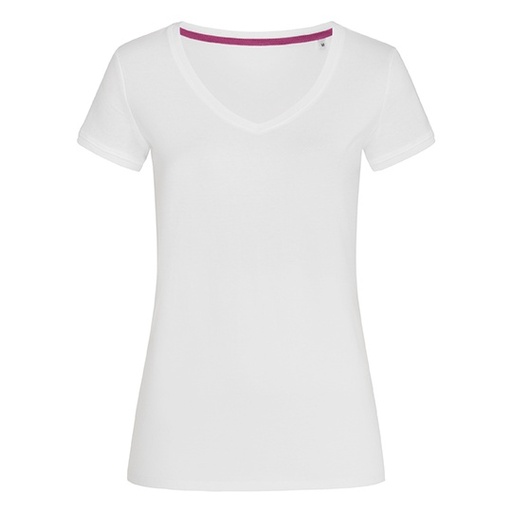 Koszulka Damska Dekolt V Bawelniana S9130 - White