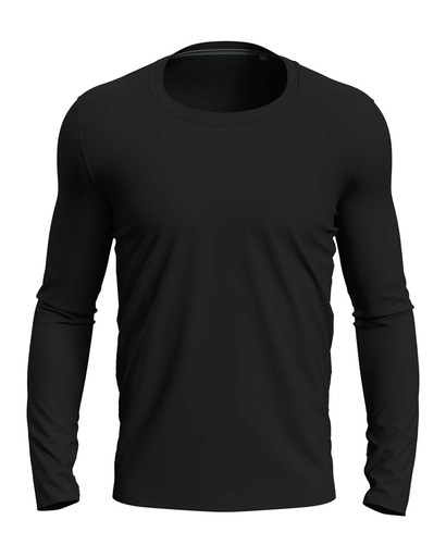 T-shirt slim z dlugim rekawem S9620 - Black Opal