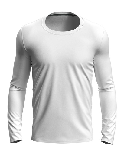 T-shirt slim z dlugim rekawem S9620 - White