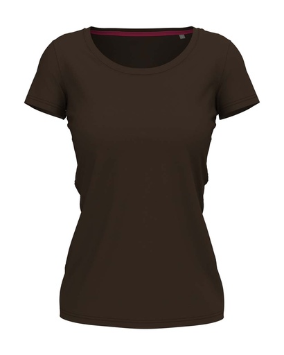 T-shirt damski slim S9700 - Dark Chocolate