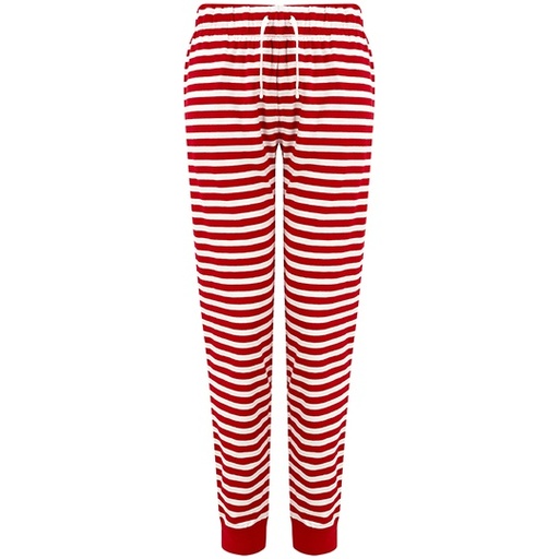 Spodnie Dresowe Damskie Bawelniane Platki Sniegu SF085 - Red & White Stripes