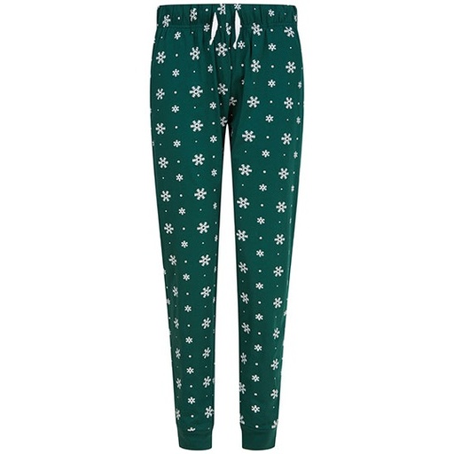 Damskie spodnie dresowe SF085 - Bottle & White Snowflakes