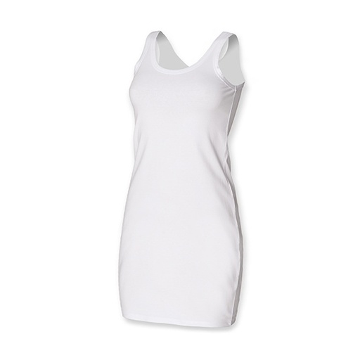 Długa koszulka na ramiaczkach SF104 - White