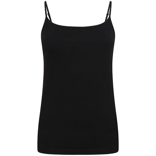 Długa damska koszulka na ramiączkach Slim SF126 - Black