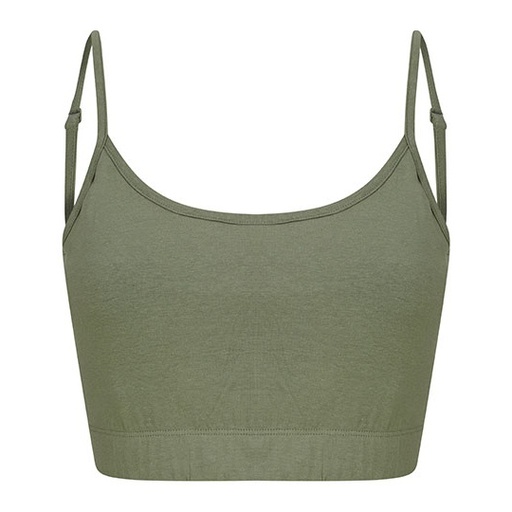 Krotki top na ramiaczkach SF230 - Khaki