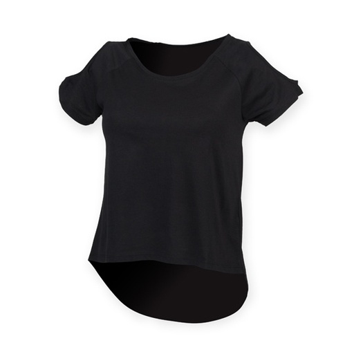 Damski T-shirt z raglanowymi rekawami SF233 - Black