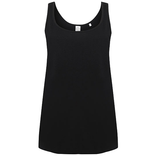 Damska koszulka oversize bez rękawów - Black