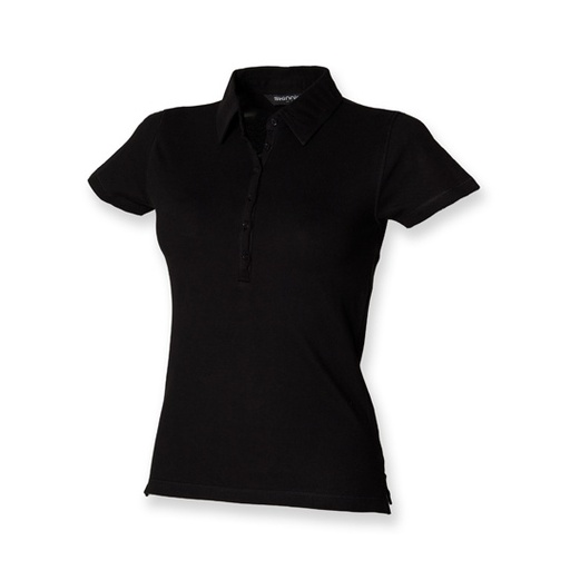 Polo Damskie Slim Fit Pika Elastyczna SF42 - Black
