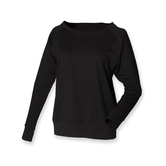Bluza Damska Oversize z Raglanowymi Rękawami - Black