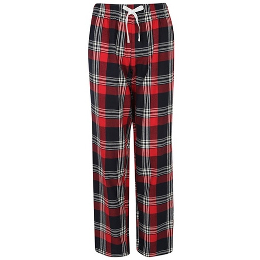 Spodnie Damskie Luzne Flanelowe w Krate SF83 - Red-Navy Check