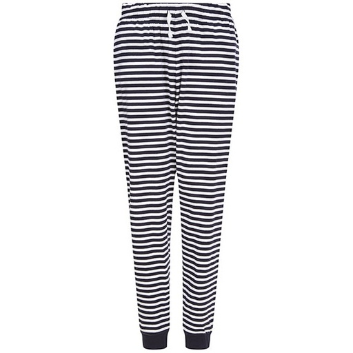 Spodnie Dresowe Unisex Bawełniane Platki Sniegu SFM086 - Navy & White Stripes