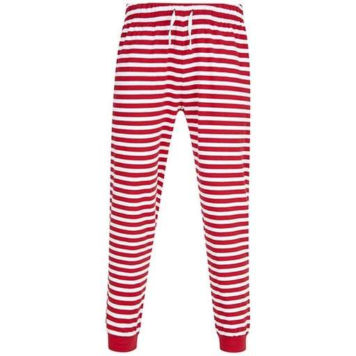 Spodnie Dresowe Unisex Bawełniane Platki Sniegu SFM086 - Red & White Stripes