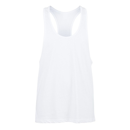 Bezrekawnik Meski Dlugi Racerback Bawelniany SFM236 - White