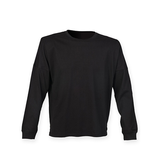 Bluza Oversize z Opadającymi Ramionami - Black