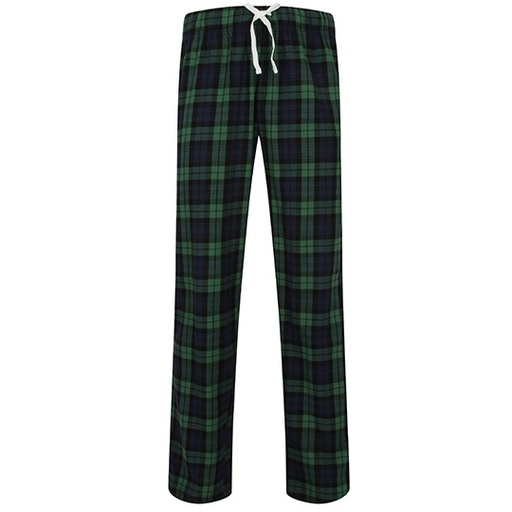 Męskie luźne spodnie SFM83 - Navy-Green Check