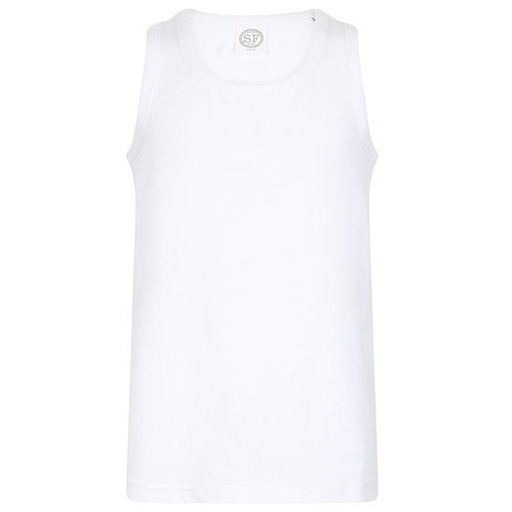 Dziecieca dopasowana koszulka bez rekawow SM123 - White