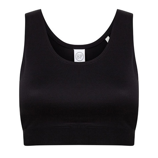 Top Dzieciecy Krotki Dopasowany Elastyczny Sportowy SM236 - Black & Black